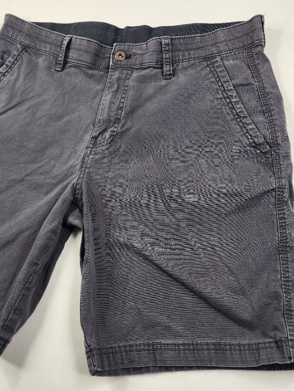 Weatherproof Mens 34 Gray Utility Cargo Shorts W3S223SC Stretch Hiking Flaw